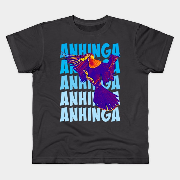 Anhinga Landing Kids T-Shirt by Ripples of Time